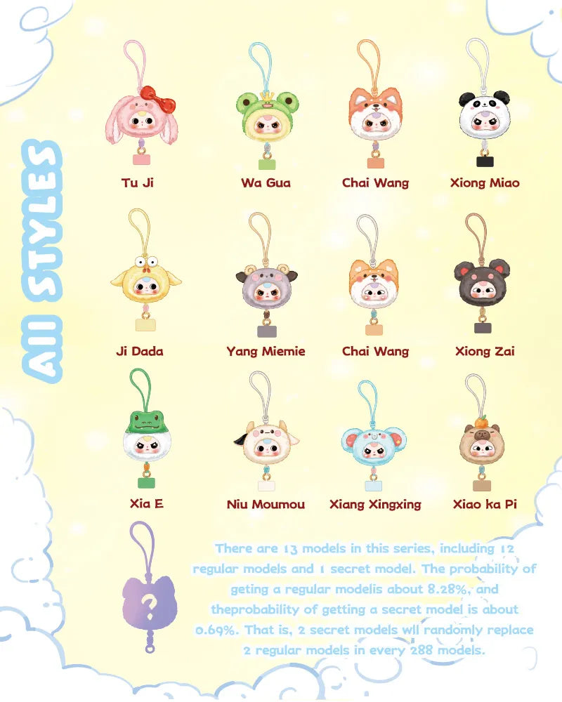 Baby Three Phone Strap Plush Blind Box