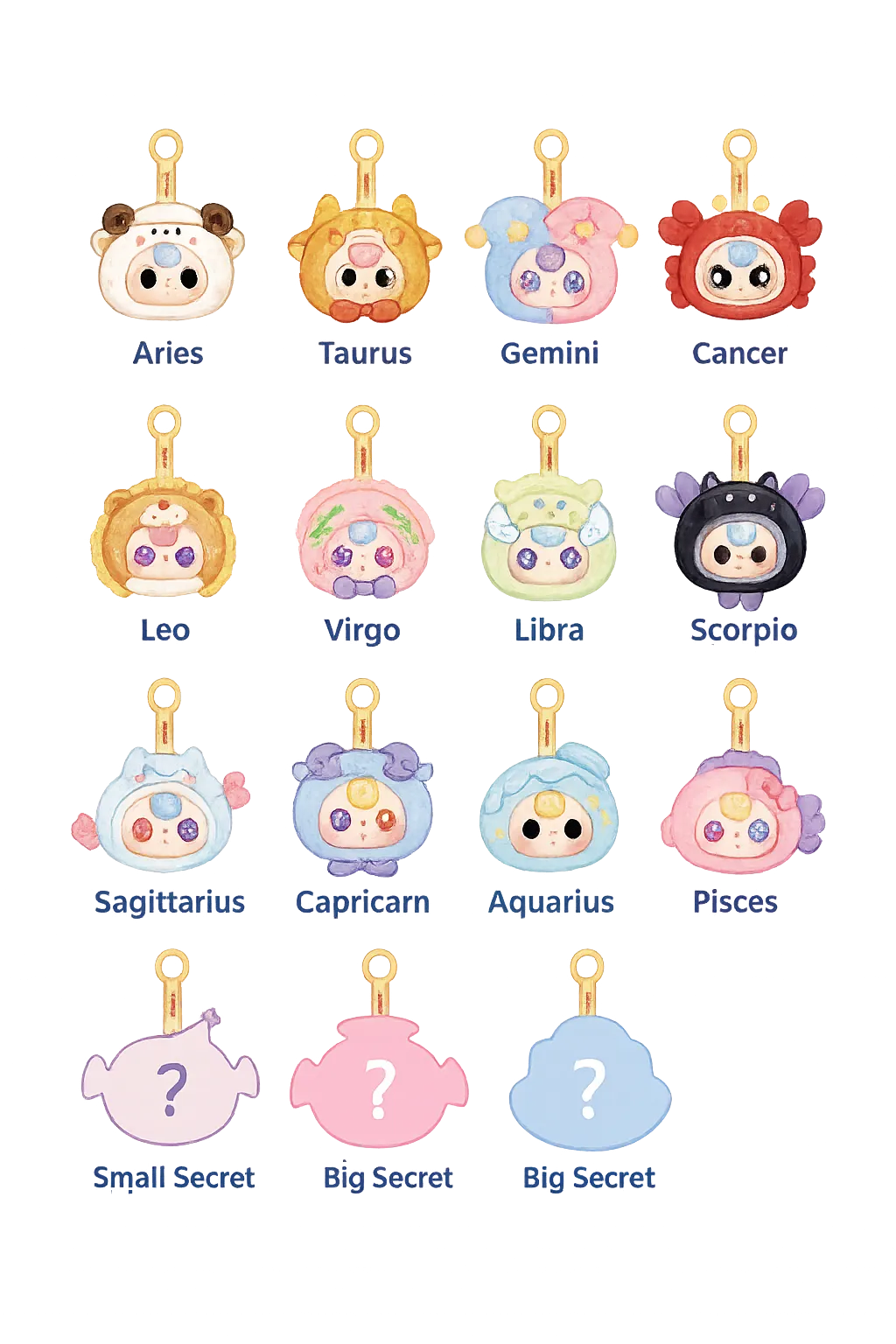 Baby Three Twelve Constellations Plush Pendant