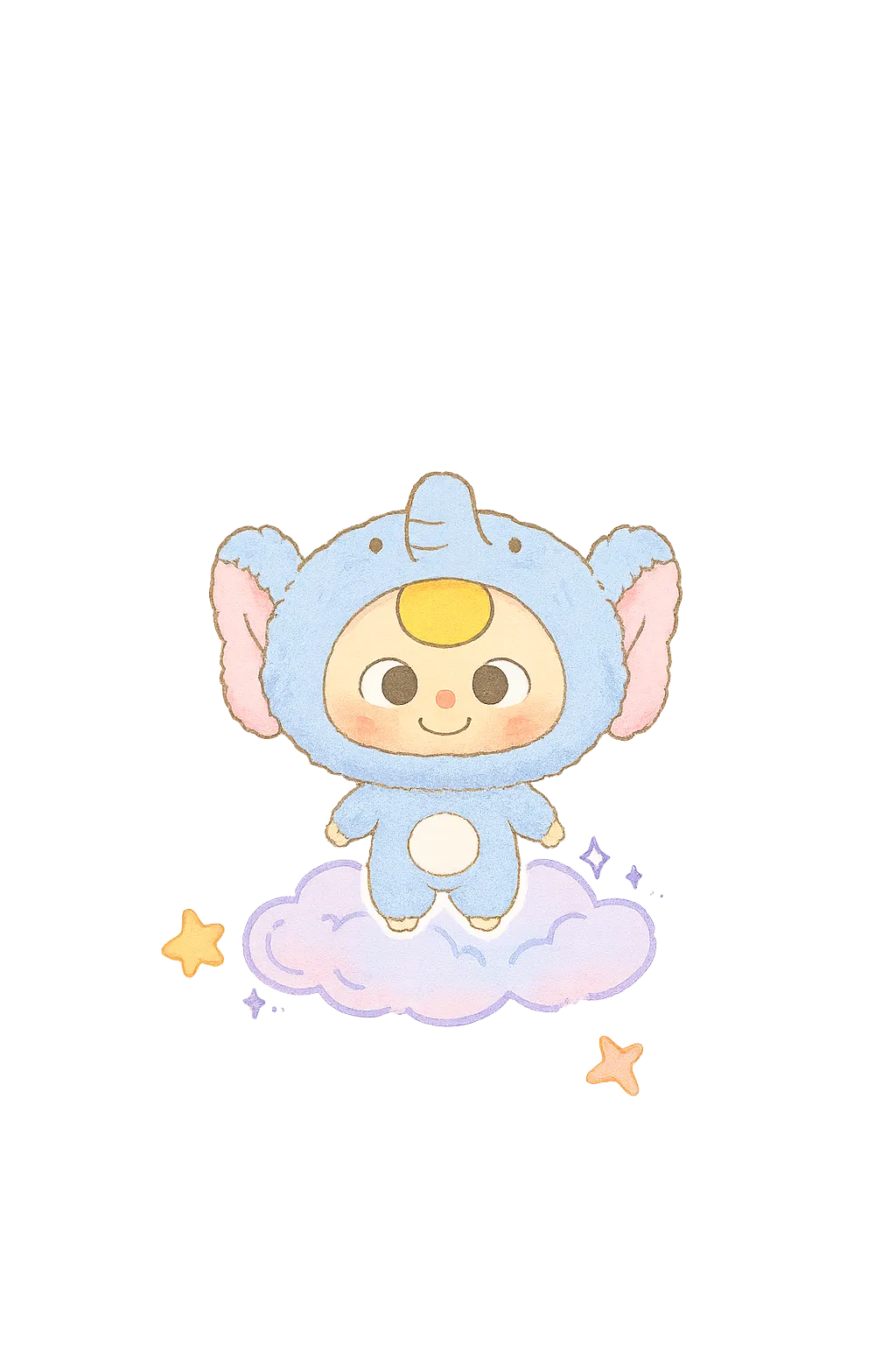 Baby Three Big Head Zipper Bag