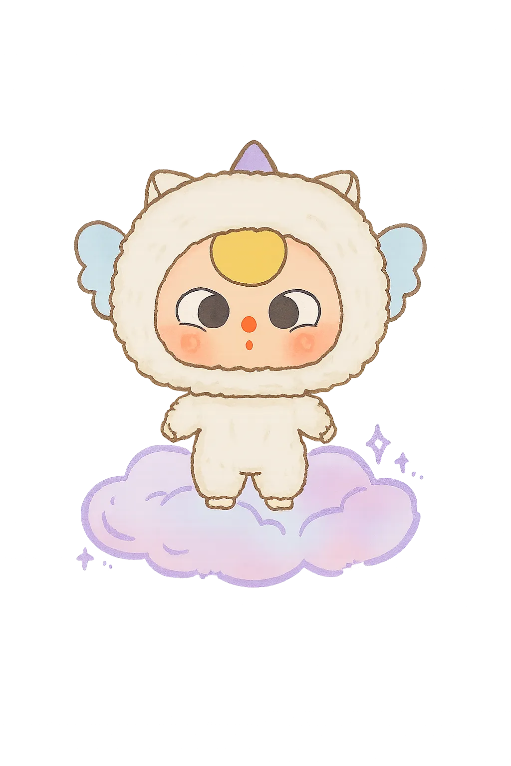 Baby Three Big Head Zipper Bag