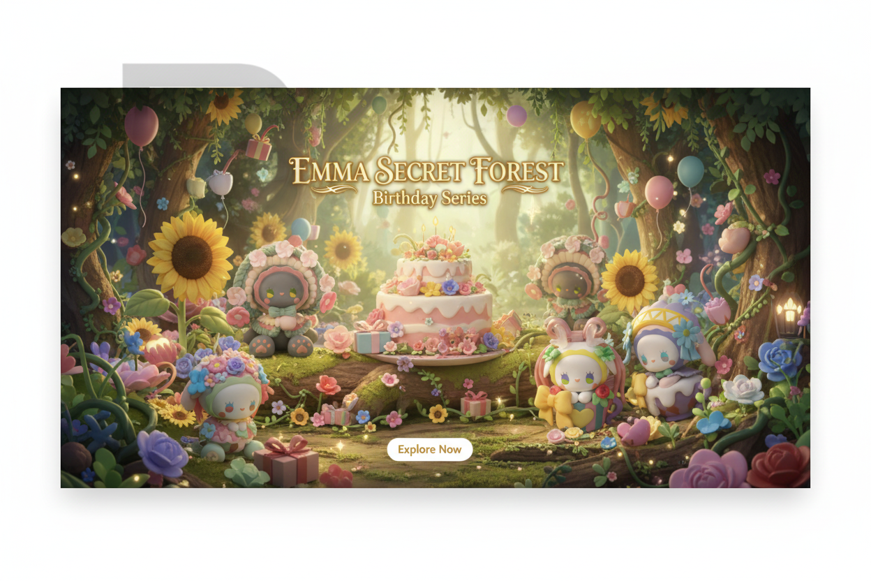 Emma Secret Forest Birthday Series Website Banner