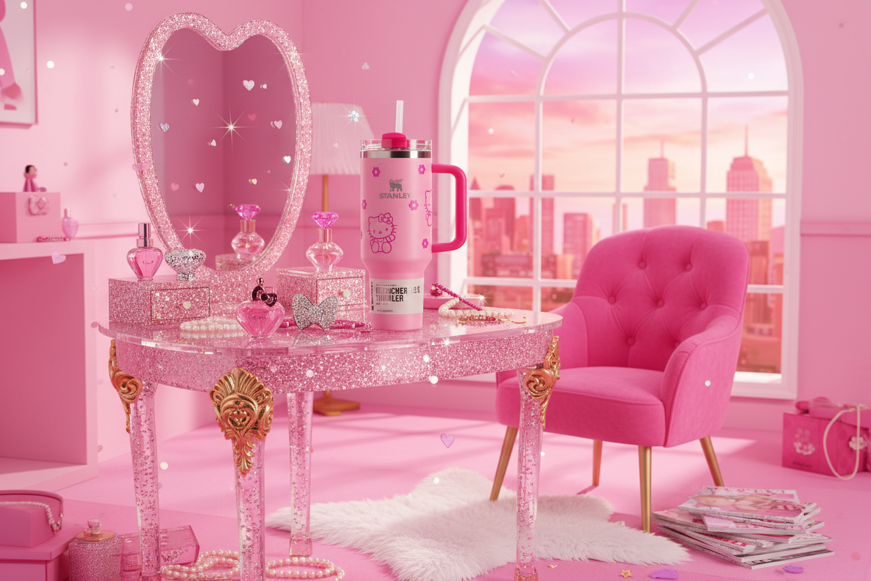 Hello Kitty Pink in Barbie Scene